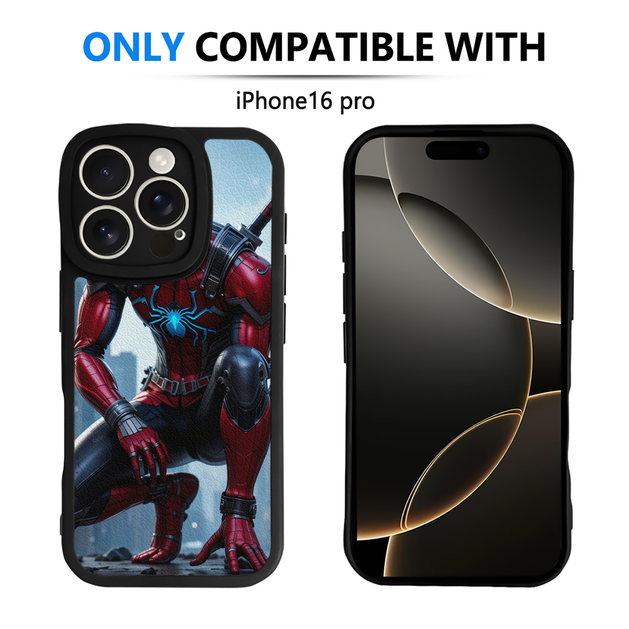 （画像用） Spider Man スパイダーマン 【iPhone 16シリーズ対応】シリコンスマホケース（レザー調） 材質：シリコン
